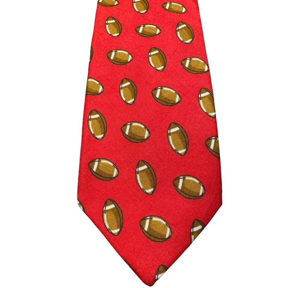 Crewcuts J.Crew Boys Cotton Necktie Red Football Print Kids Tie‎ 42